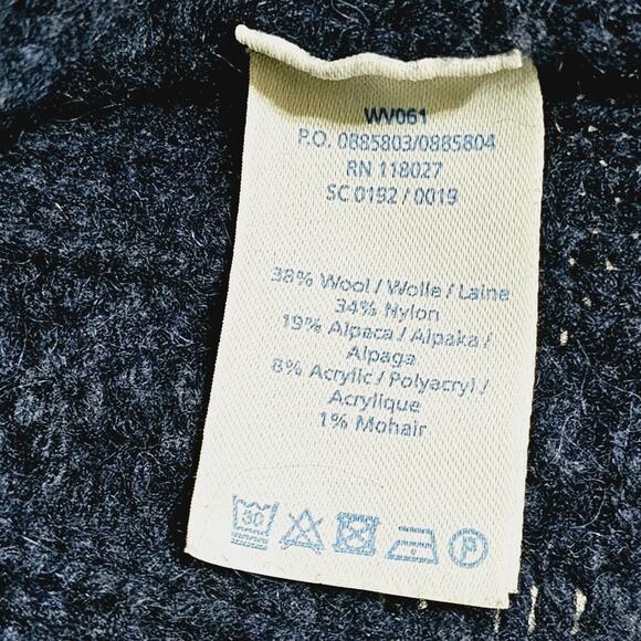 Boden Cable Knit Chunky Swester Women's Sz 8 Navy Black Wool/Alpaca/Mohair Blend - Picture 6 of 7